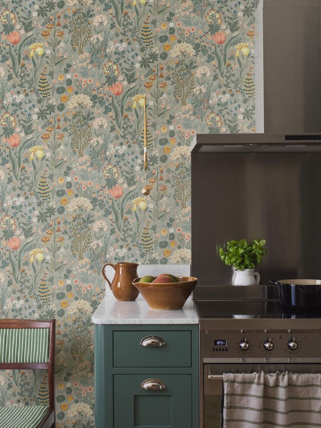 Grey wallpaper, flowers, 2054, Icons, Borastapeter