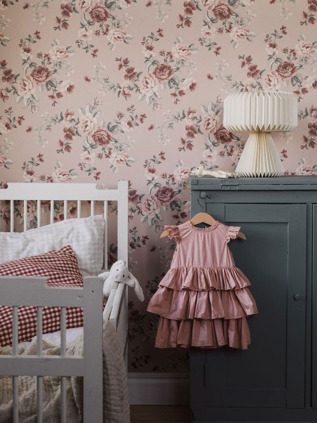 Wallpaper, pink, flowers, roses, 7484, Newbie Wallpaper, Boråstapeter