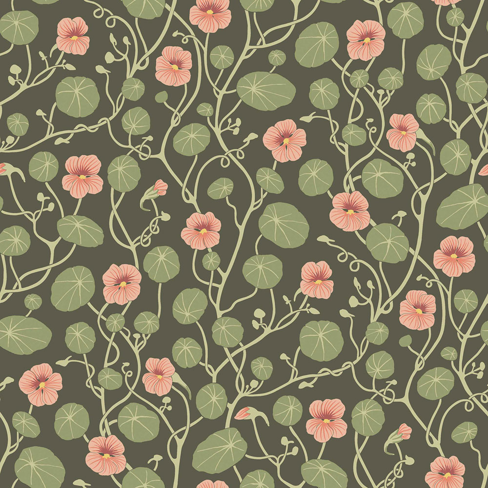 Wallpaper, green, flowers, leaves, 6976, Osterlen, Borastapeter