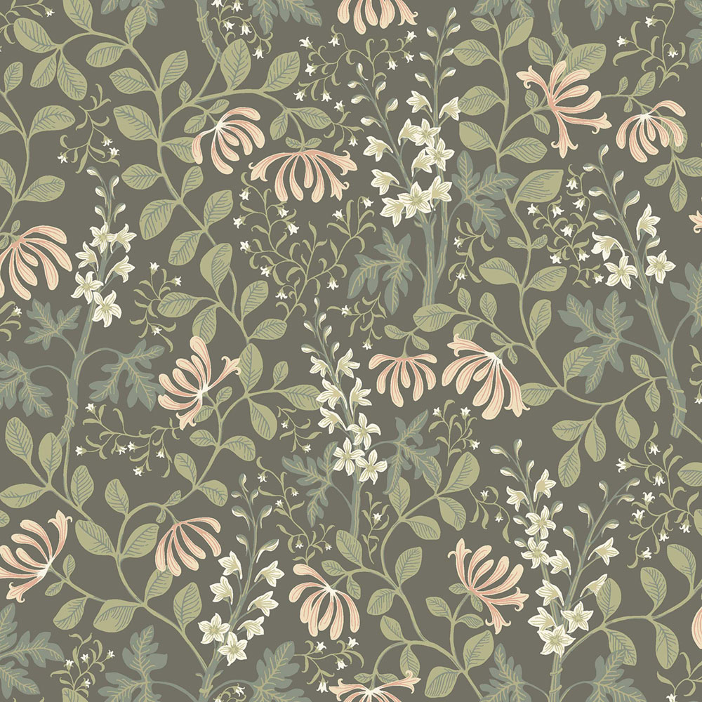 Wallpaper, green, flowers, leaves, 6986, Osterlen, Borastapeter