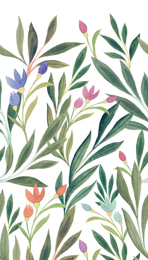 Beige wallpaper, Flowers, leaves, A72801, One roll, one motif 2, Grandeco