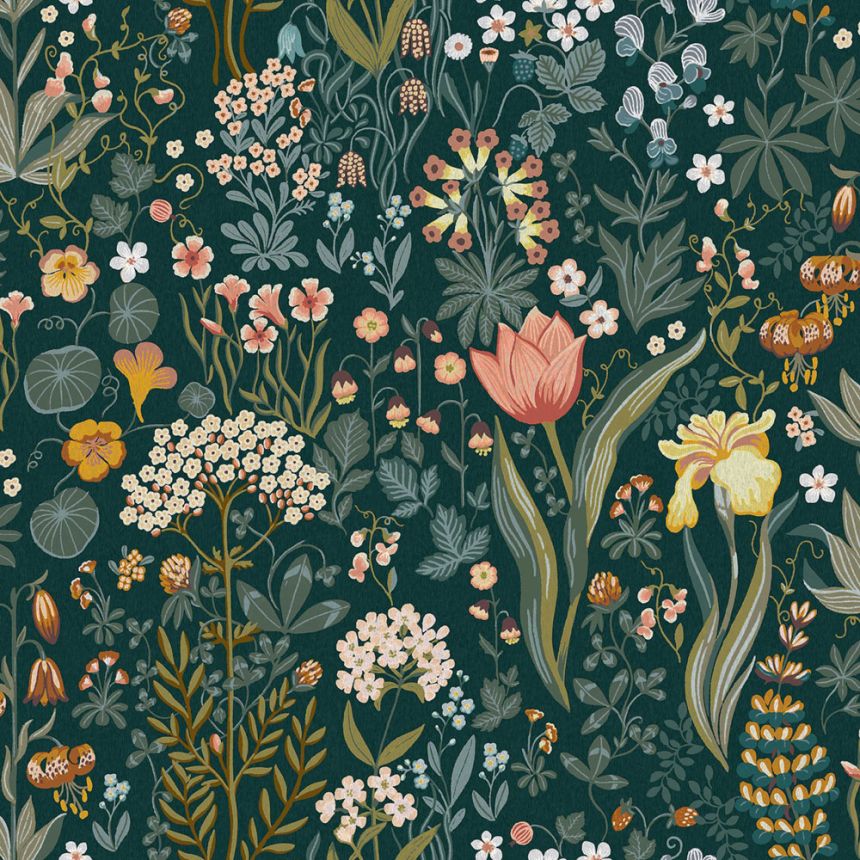 Blue wallpaper, flowers, 2055, Icons, Borastapeter