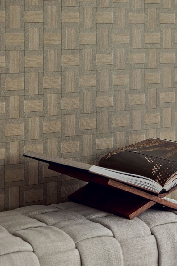 Wallpaper, beige, panel imitation, 350562, Riviera Maison, Eijffinger