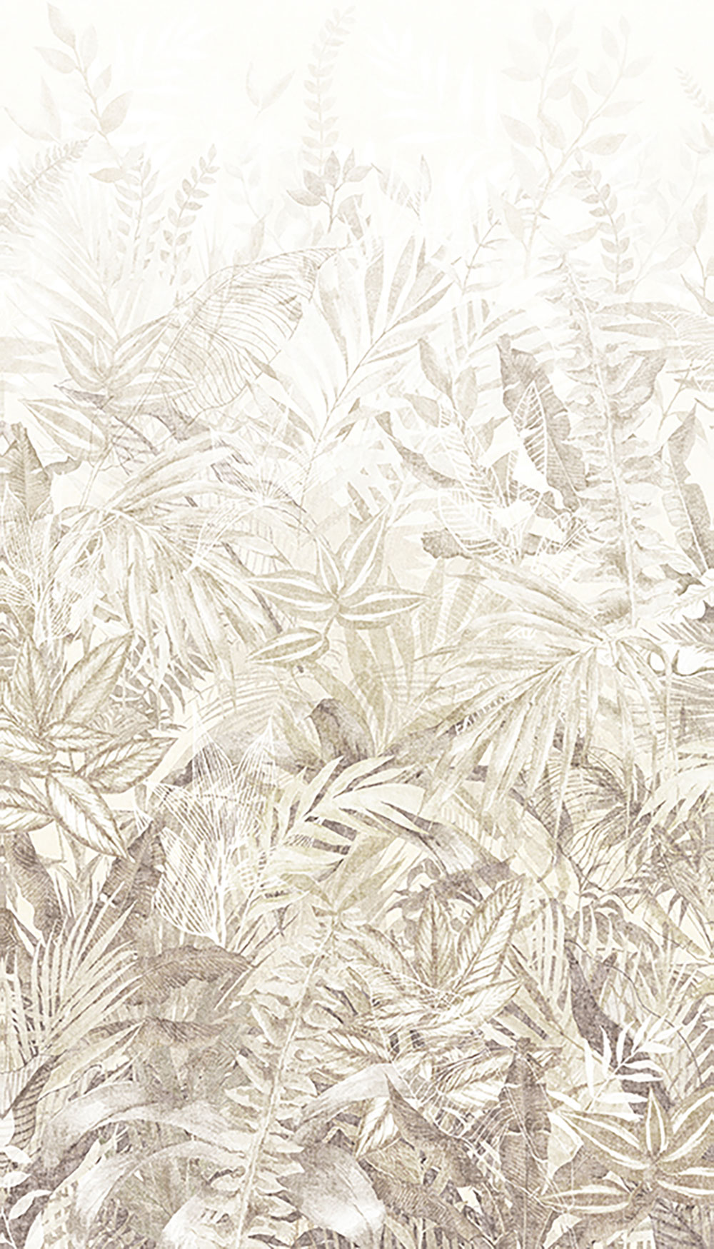 Mural wallpaper, grey-green, leaves, 350705, Riviera Maison, Eijffinger