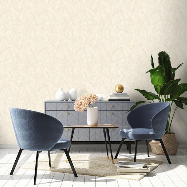 Luxury wallpaper, white-cream, leaves, Z30308, Casa 8, Trussardi