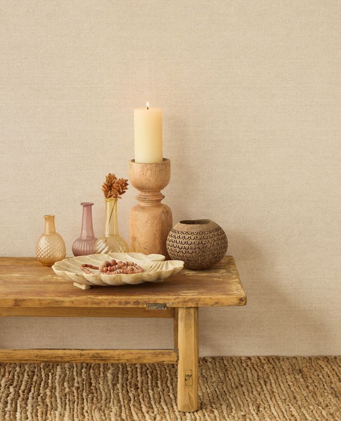 Wallpaper, beige, fabric imitation, 350632, Amber, Eijffinger