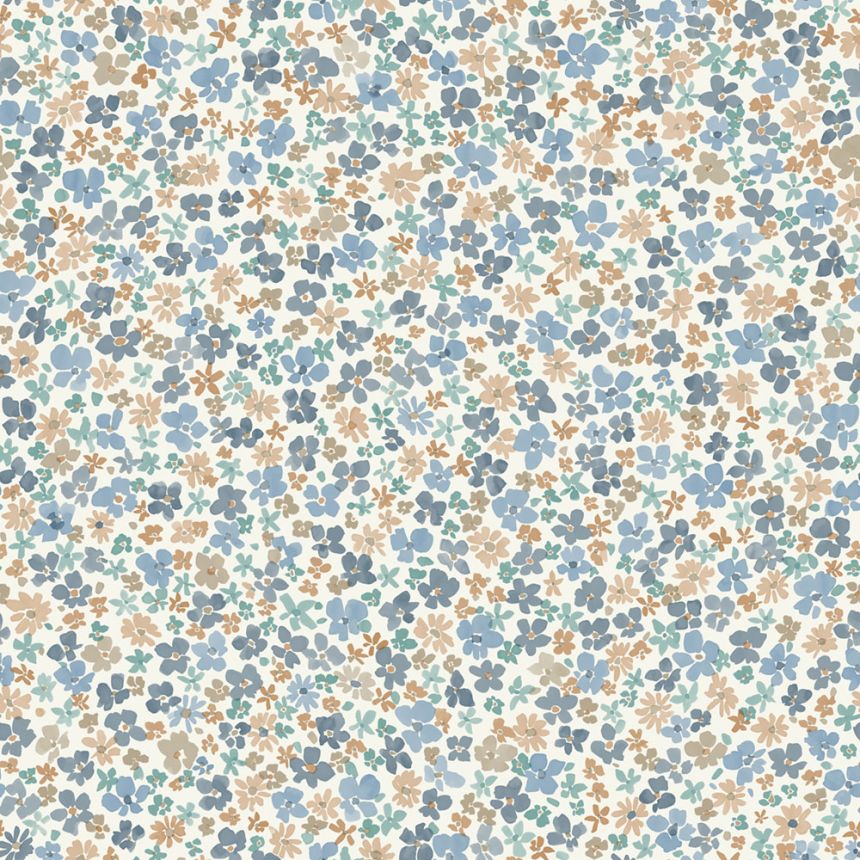 Wallpaper, blue, flowers, LD3015, Little Dreamers, Grandeco