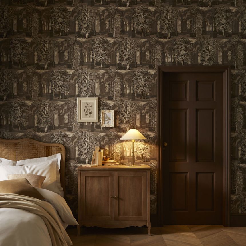 Wallpaper, brown-grey, trees, colonnade, 129090, Arboretum, Graham Brown Premium