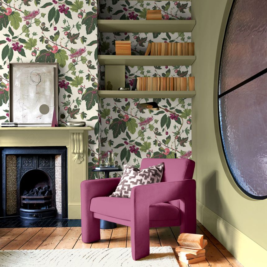 Wallpaper, beige, leaves, fruits, 130282, Concerto, Graham Brown Premium