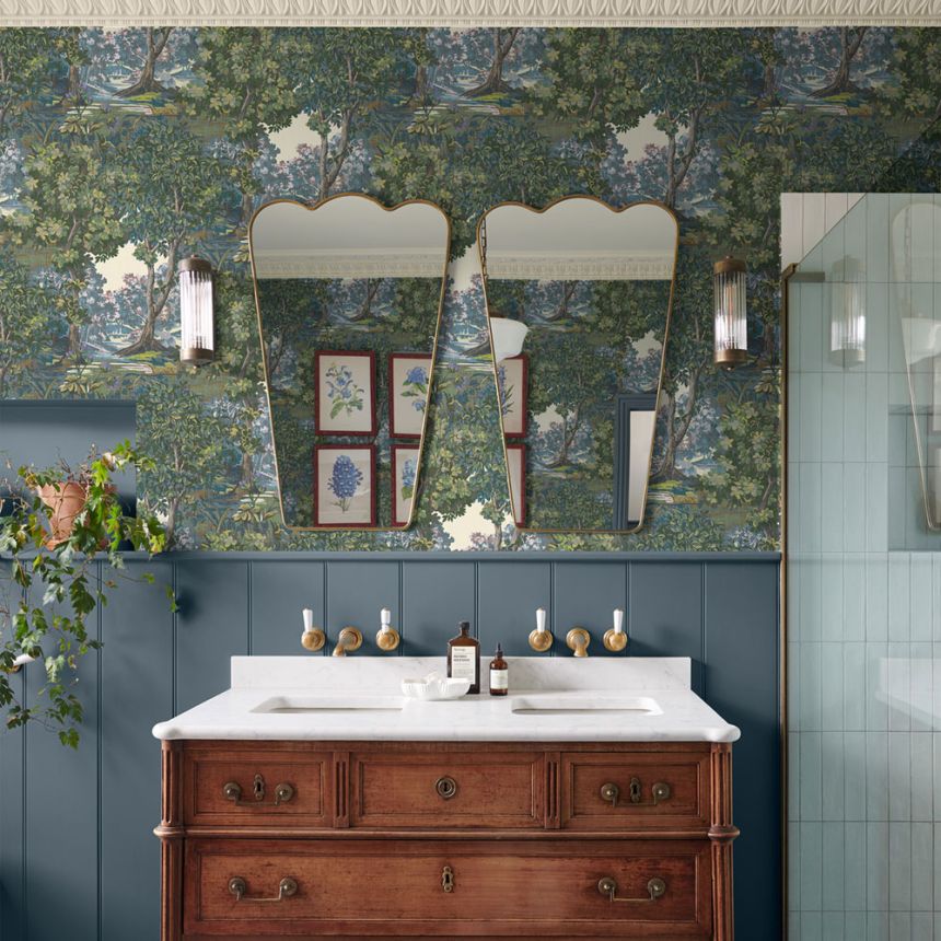 Wallpaper, blue-green, trees, 127901, Arboretum, Graham Brown Premium