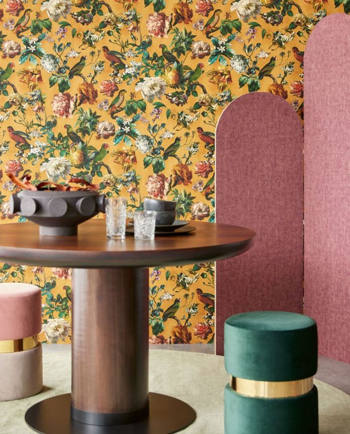 Luxury non-woven wallpaper Birds, Flowers, 307303, Museum, Eijffinger