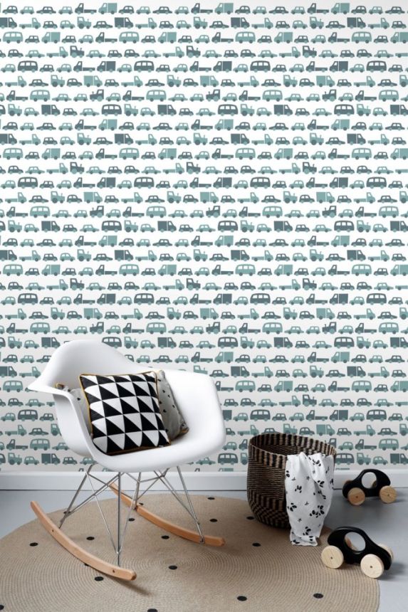 Children's non-woven wallpaper 139044, Cars, Let's play, Esta