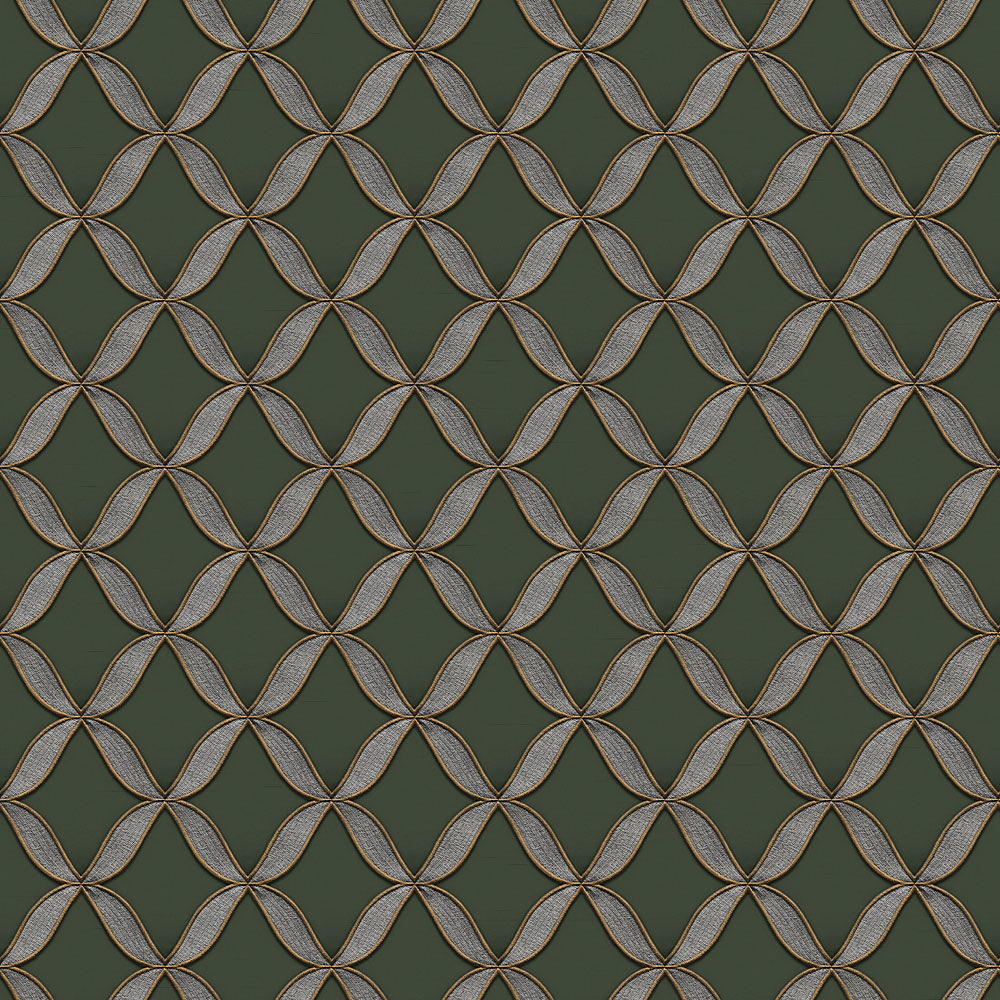 Geometrická vliesová  tapeta, green, fabric imitation, FT221228, Best Sellers, Design ID