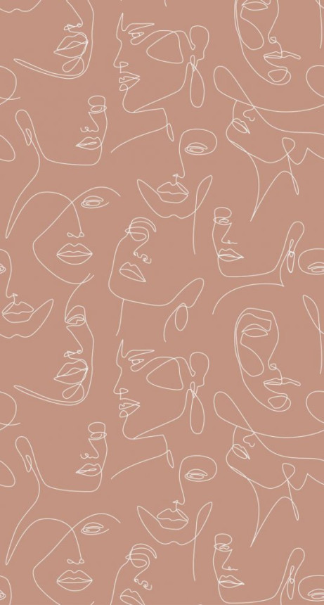 Non-woven graphic wall mural Faces 158960, 1,5 x 2,79 m, Art Deco, Esta