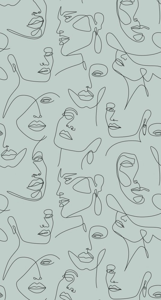 Non-woven graphic wall mural Faces 158957, 1,5 x 2,79 m, Art Deco, Esta