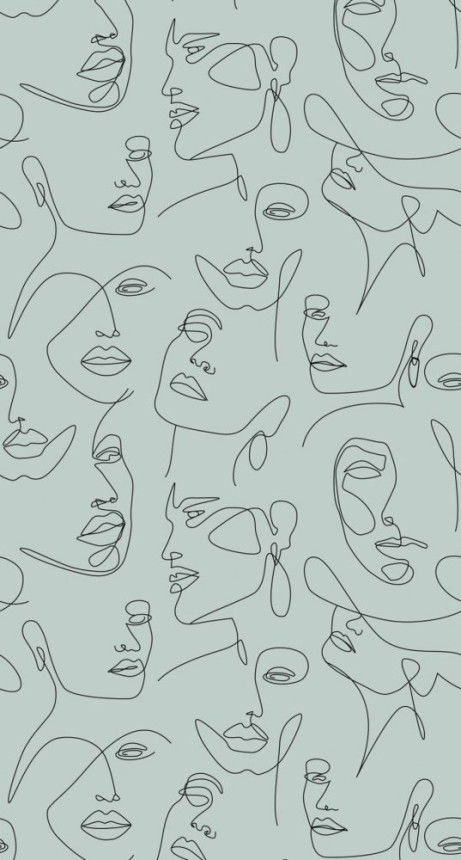 Non-woven graphic wall mural Faces 158957, 1,5 x 2,79 m, Art Deco, Esta
