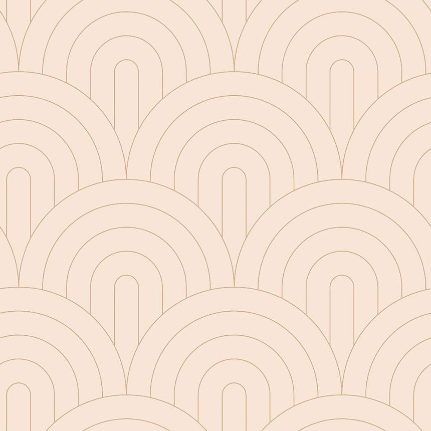 Beige non-woven wallpaper, geometric arched pattern 139216, Art Deco, Esta