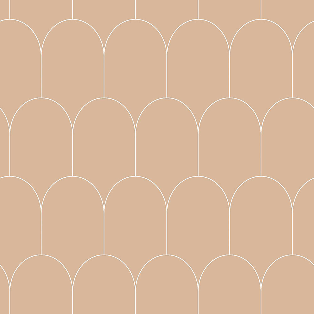 Beige non-woven wallpaper, geometric arched pattern 139203, Art Deco, Esta