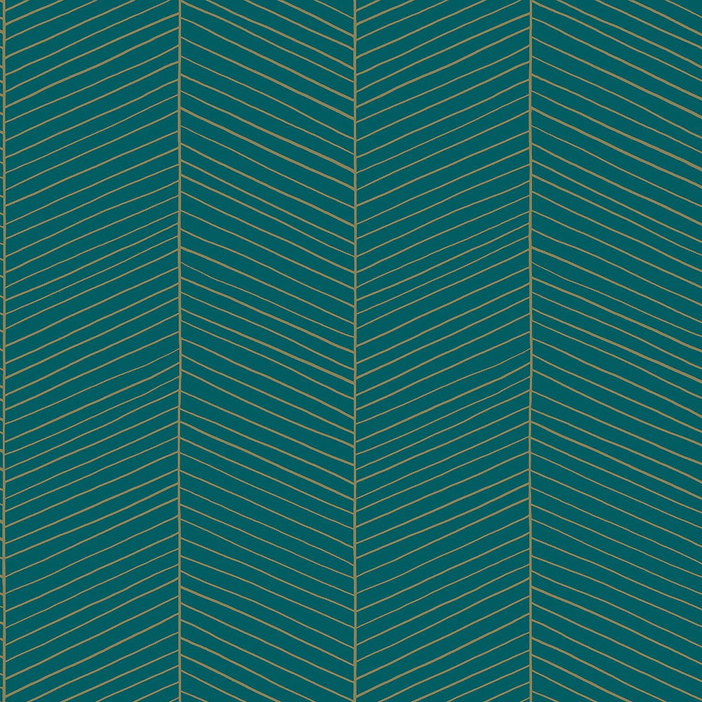 Turquoise non-woven stripes wallpaper 139200, Art Deco, Esta