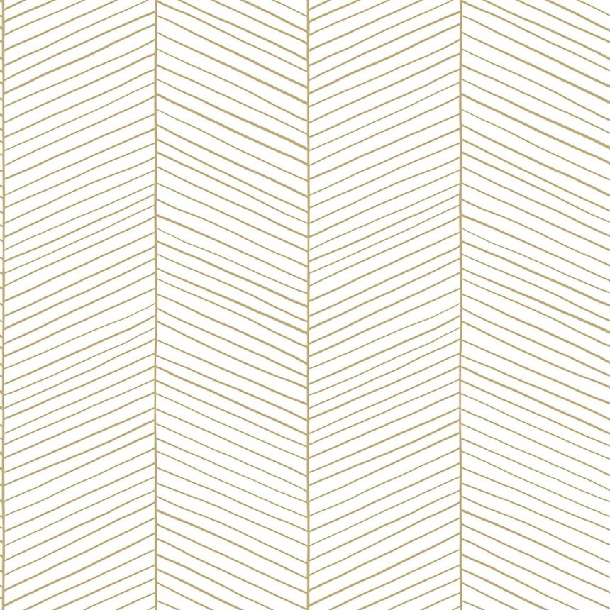 White-gold non-woven stripes wallpaper 139135, Art Deco, Esta