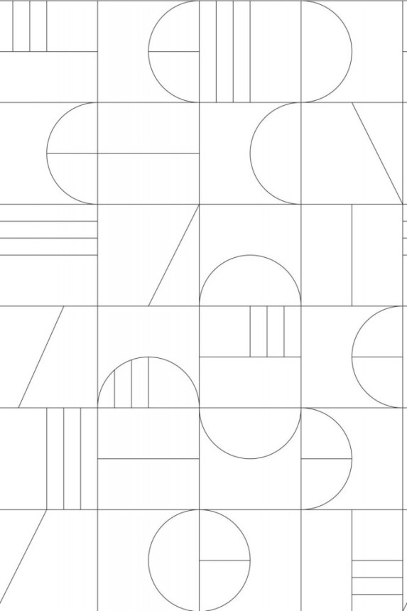 Non-woven wall mural, black and white geometric pattern 158938, 200x300cm, Black & White, Esta