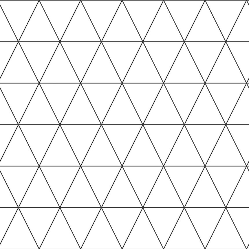 Black and white non-woven wallpaper with triangles 139148, Black & White, Esta