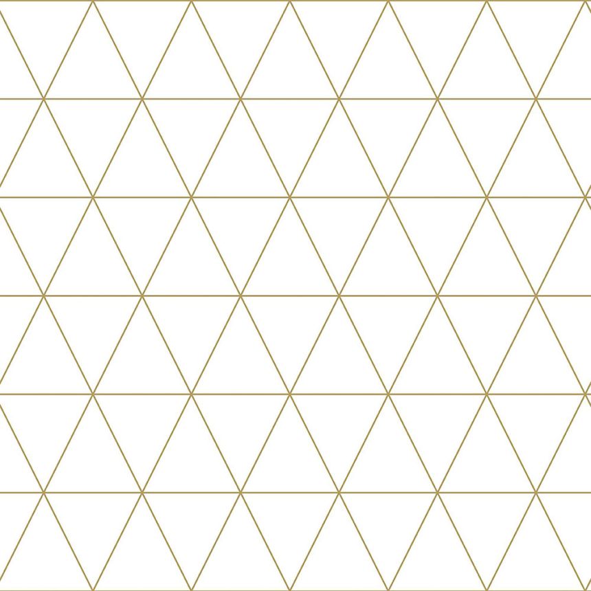 White-gold non-woven wallpaper with triangles 139147, Black & White, Esta