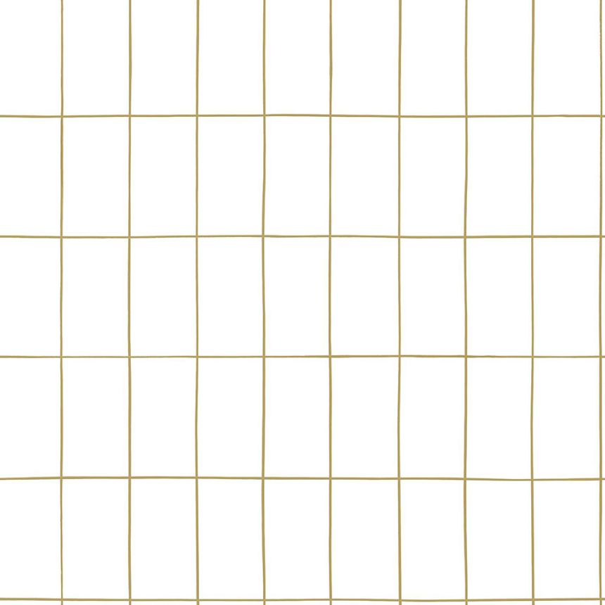 White non-woven wallpaper, gold outlines of rectangles 139131, Black & White, Esta