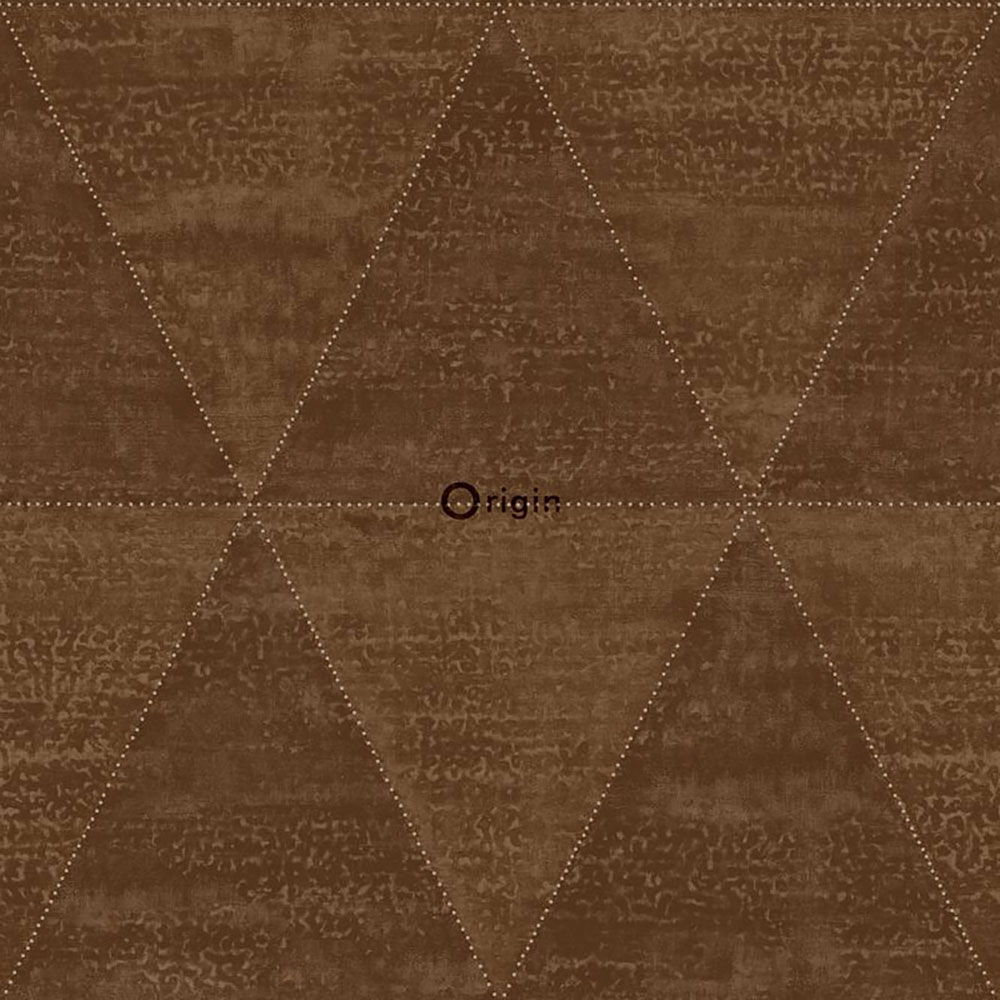 Non-woven brown wallpaper, imitation metal triangles 337604, Matières - Metal, Origin