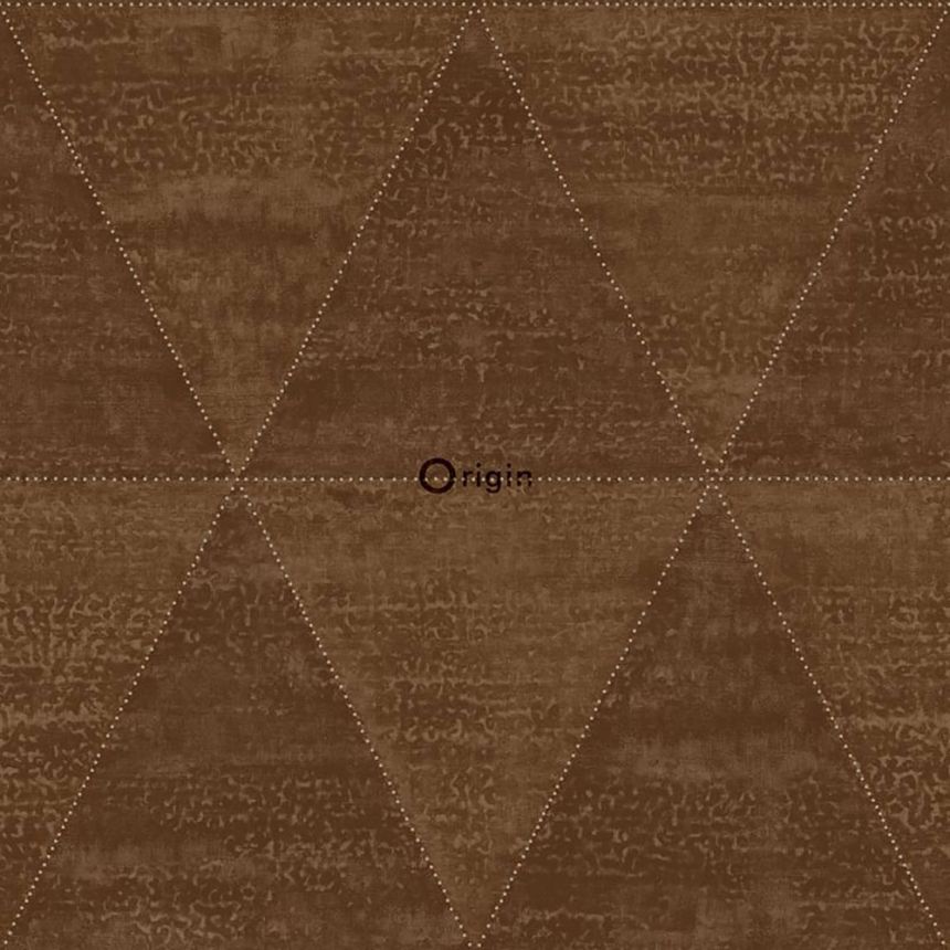 Non-woven brown wallpaper, imitation metal triangles 337604, Matières - Metal, Origin