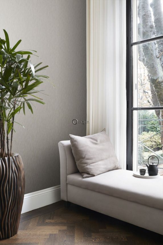 Metallic gray-brown non-woven wallpaper, mat design 347361, Matières - Wood, Origin