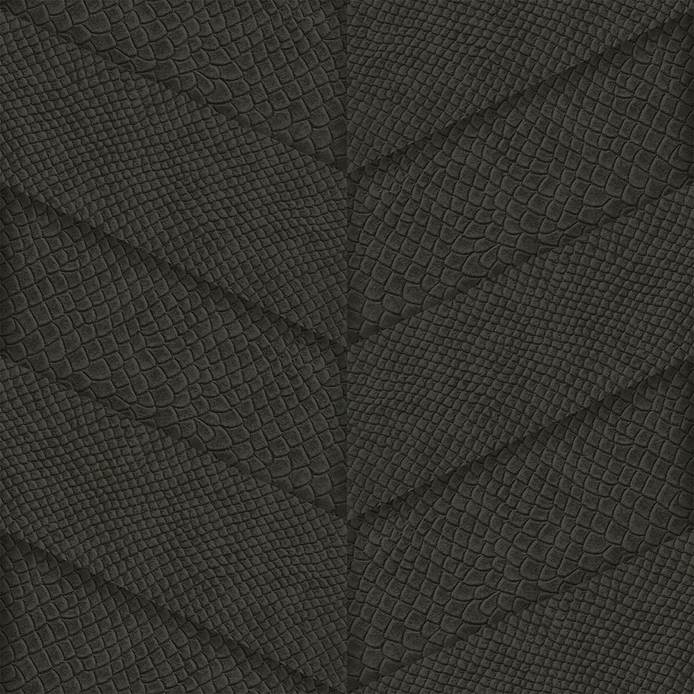 Black non-woven wallpaper, parquet leather pattern  347795, Luxury Skins, Origin