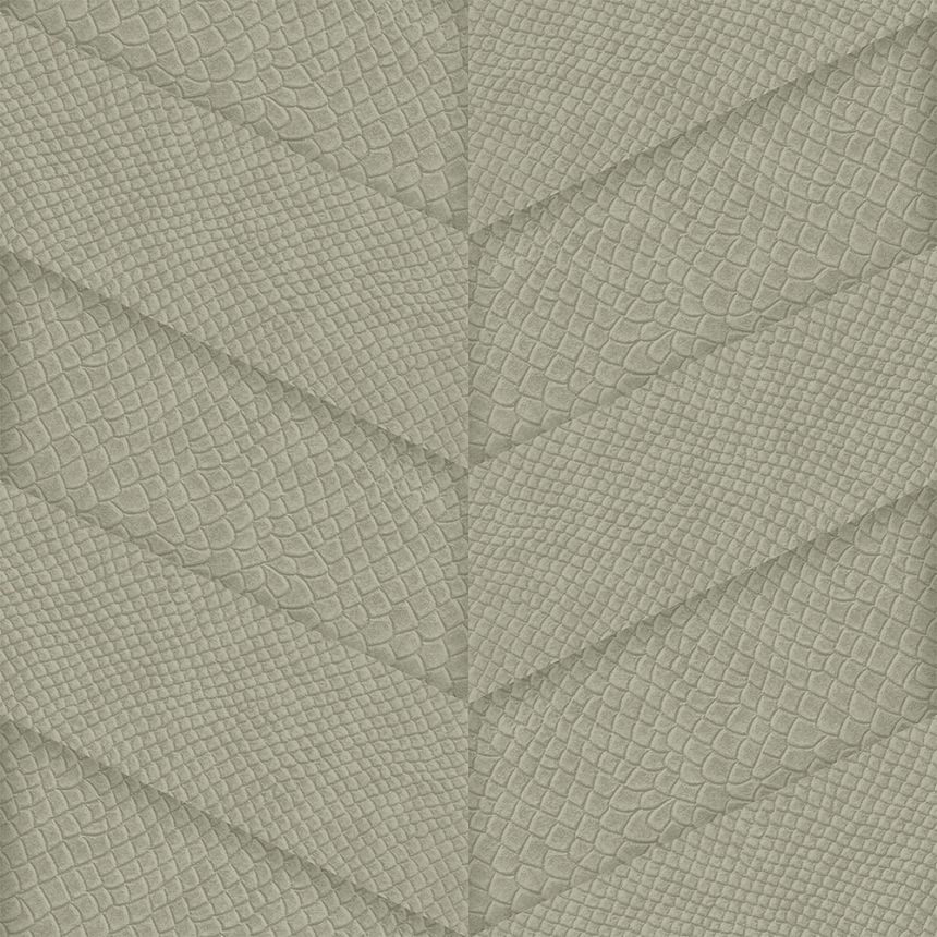 Gray-beige non-woven wallpaper, parquet leather pattern 347790, Luxury Skins, Origin