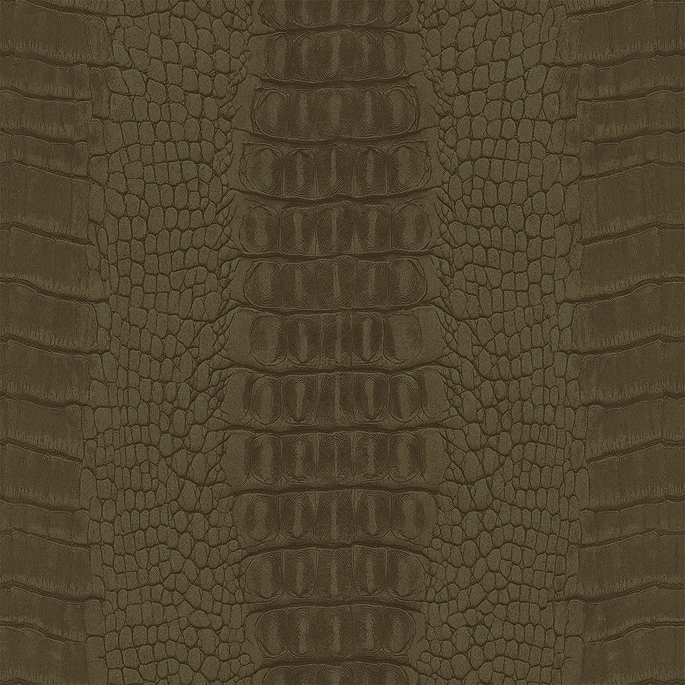 Non-woven wallpaper brown, imitation crocodile skin 347775, Luxury Skins, Origin