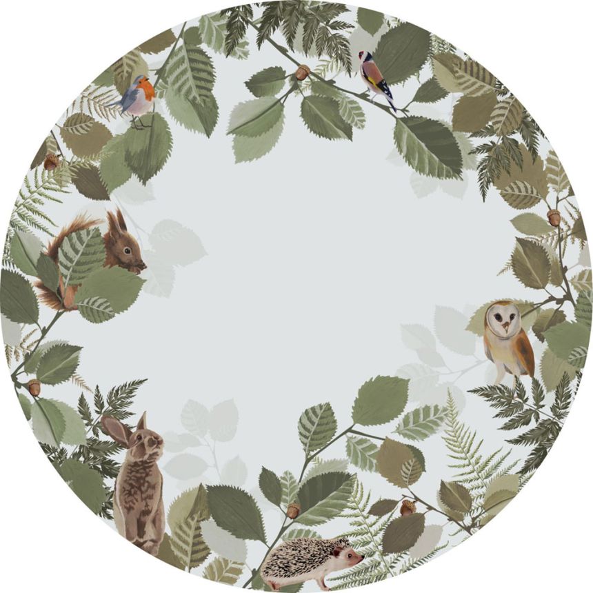 Self-adhesive round animal wall mural 159069, diameter 70 cm, Forest Friends, Esta