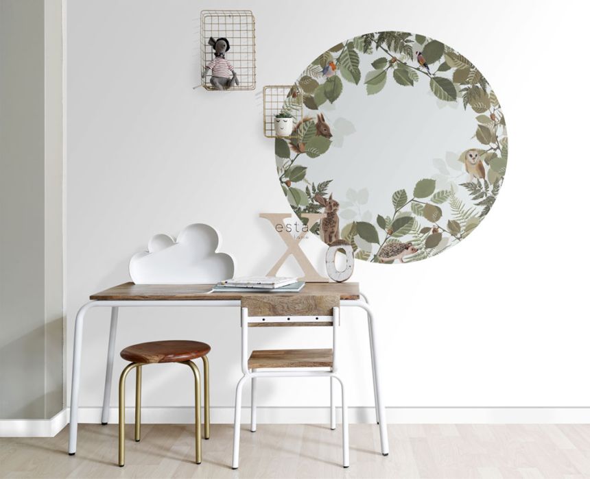 Self-adhesive round animal wall mural 159069, diameter 70 cm, Forest Friends, Esta