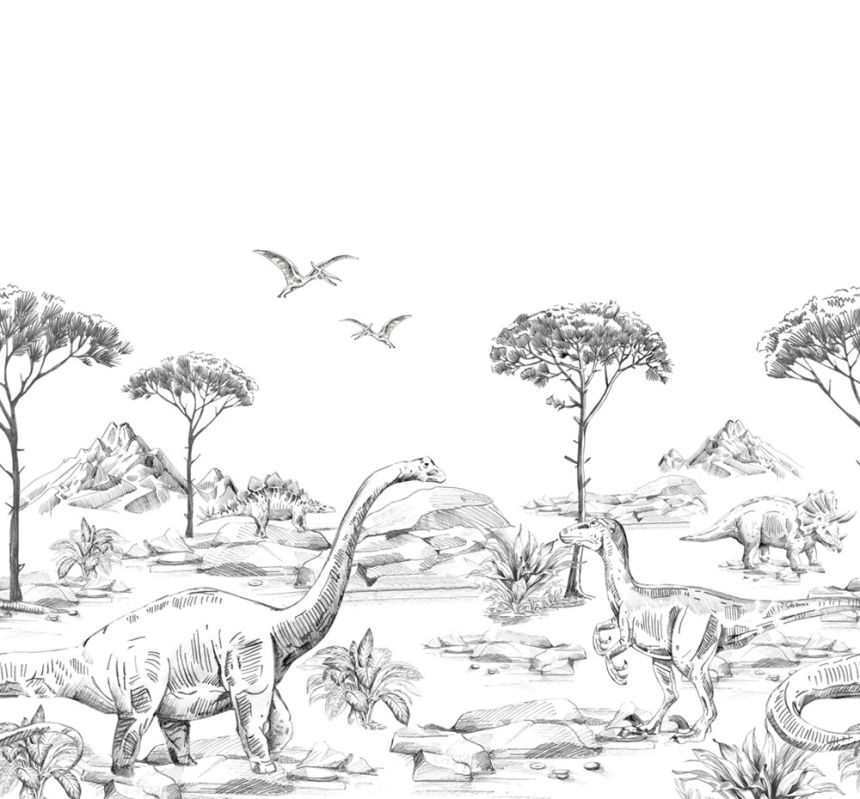 Non-woven wall mura Dinosaurs 159063, 300 x 279 cm, Forest Friends, Esta