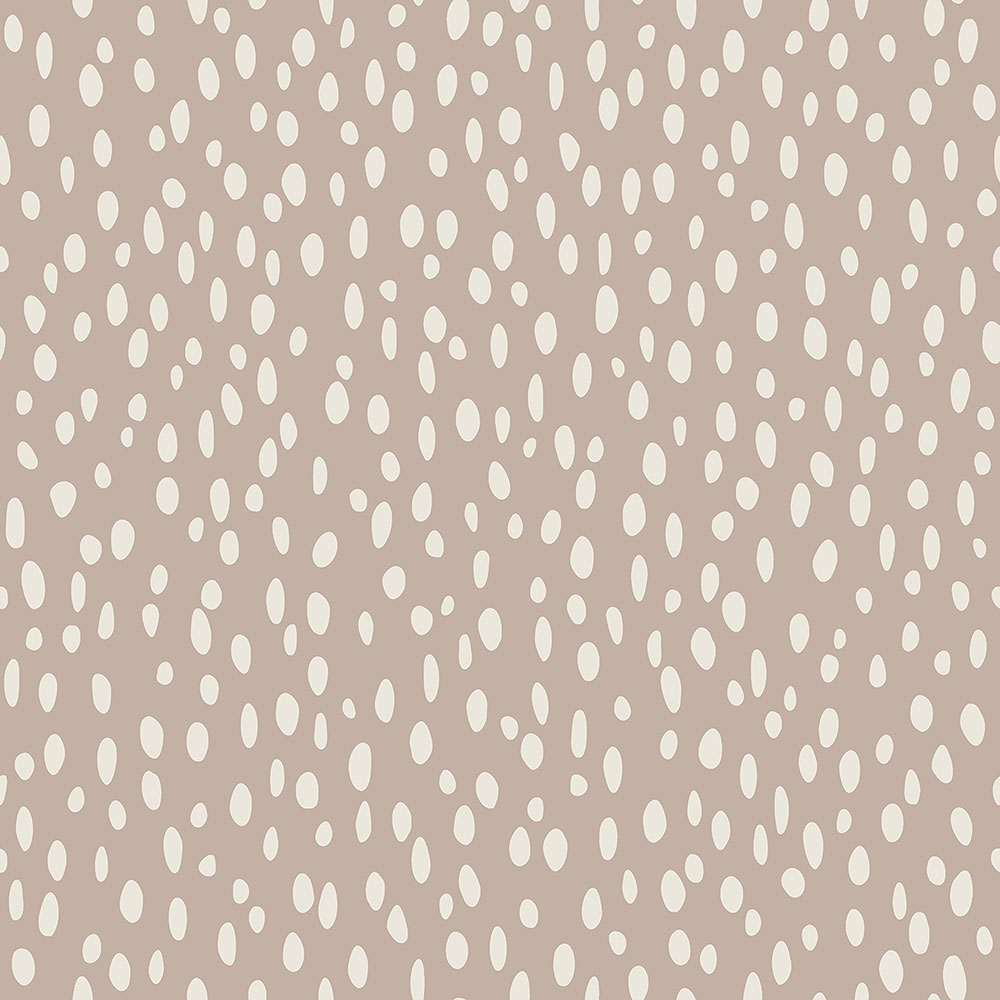 Brown non-woven wallpaper with white irregular ovals 139255, Forest Friends, Esta