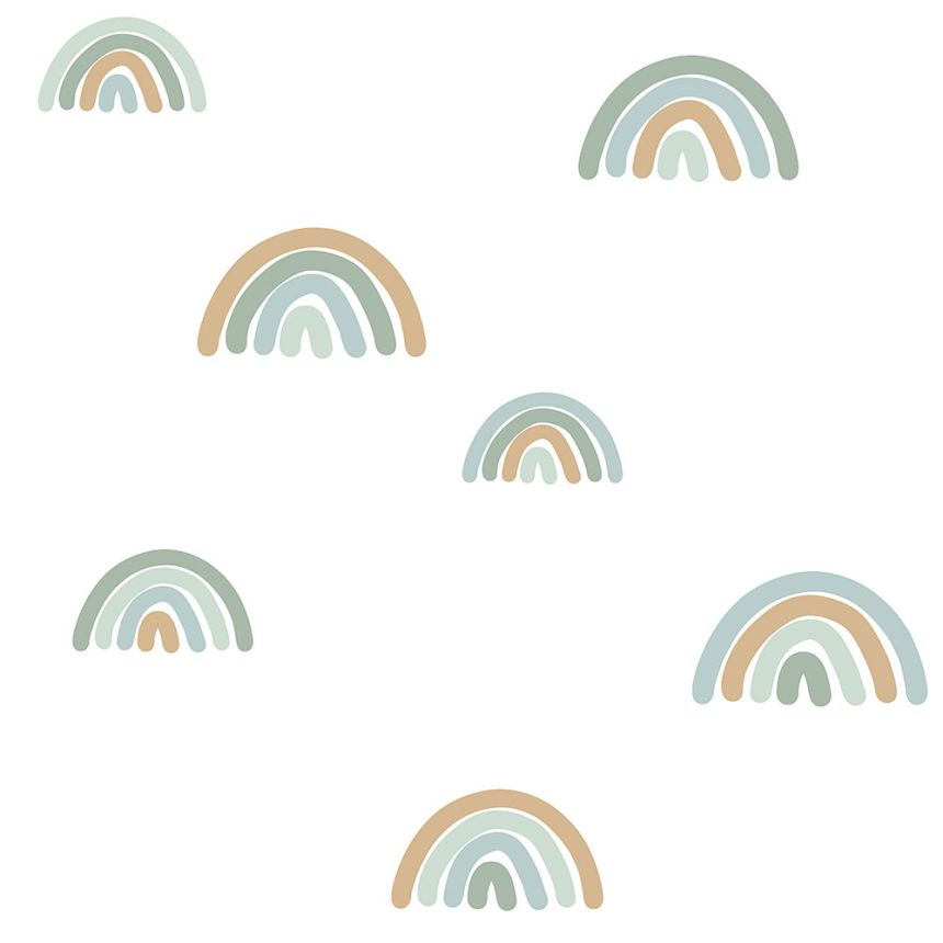 Wallpaper for a children's room, non-woven wallpaper with a rainbow 139254, Forest Friends, Esta