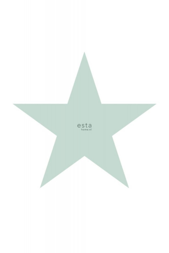White non-woven wall mural, green star 158841, 1,86 x 2,79 m, Little Bandits, Esta