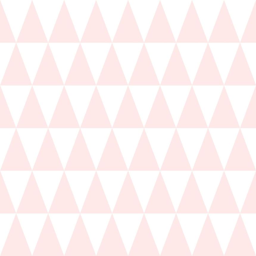Non-woven wallpaper with pink and white triangles 128862, Little Bandits, Esta