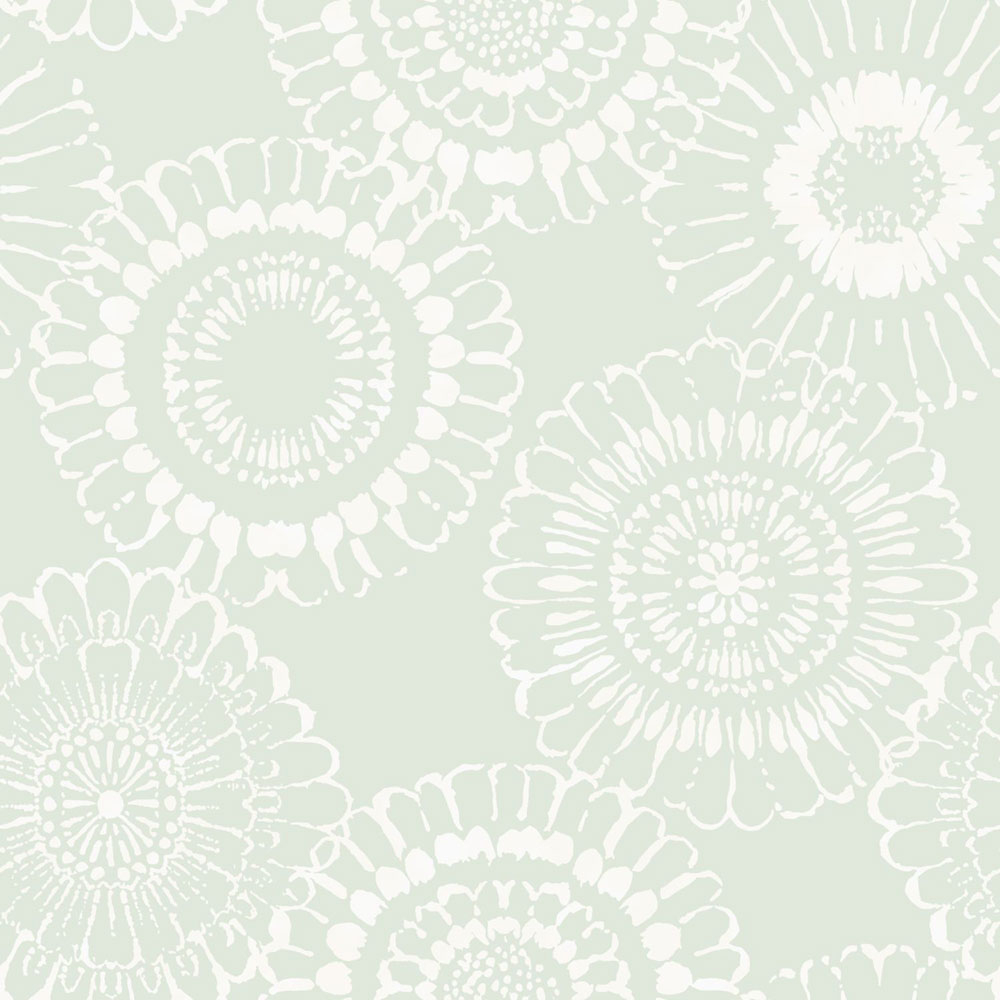 Green-white non-woven floral wallpaper 128861, Little Bandits, Esta