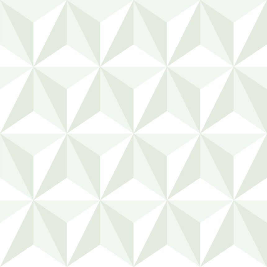 Green-white non-woven wallpaper 3D star pattern 138913, Little Bandits, Esta