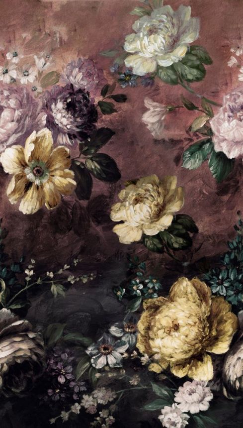 Beige wallpaper, Flowers, A52001, One roll, one motif 2, Grandeco