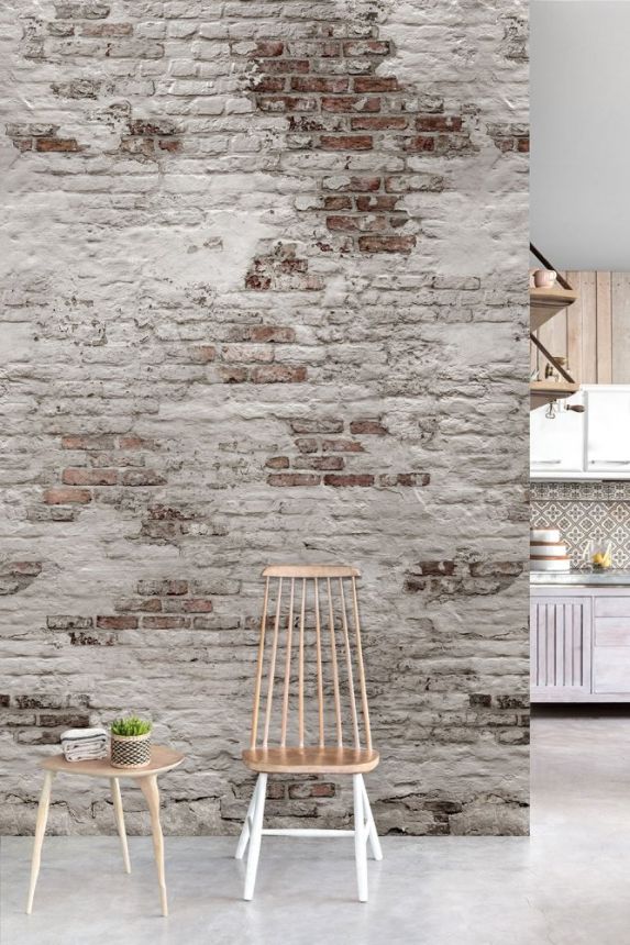 Beige wallpaper, Bricks, brick wall, EP6102, One roll, one motif 2, Grandeco