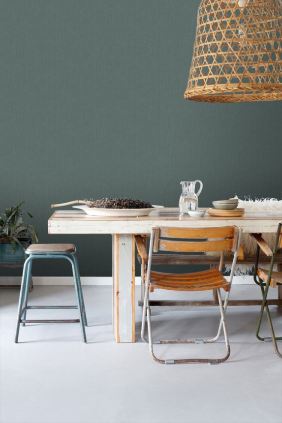 Non-woven wallpaper, imitation of green fabric 148706, Regatta Crew, Esta Home