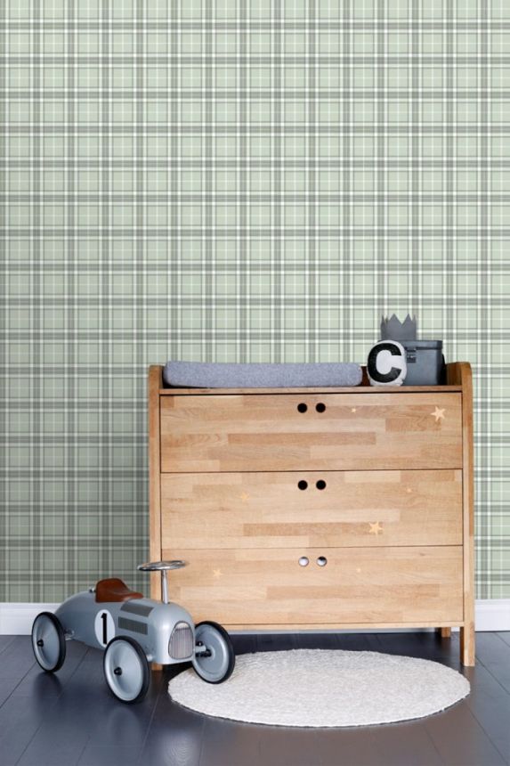 Non-woven wallpaper, imitation plaid fabric 138952, Regatta Crew, Esta Home