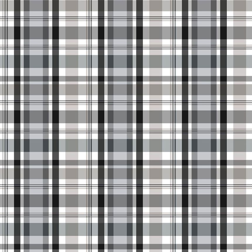 Non-woven wallpaper, gray checkered pattern 138821, Regatta Crew, Esta