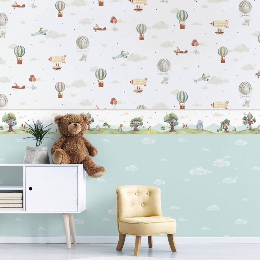 Children's self-adhesive border with animals 474-1, Pippo, ICH Wallcoverings