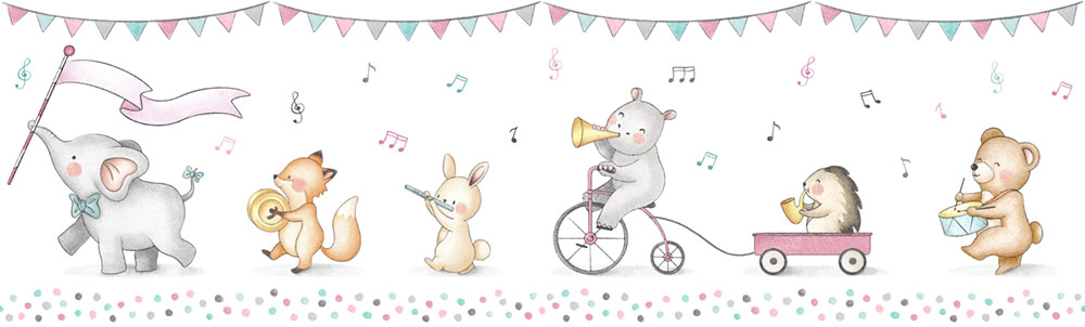 Children's self-adhesive border with animals 472-2, Pippo, ICH Wallcoverings